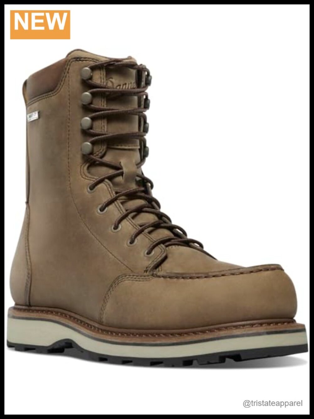 Men's Leather 8" Moc Toe Hunting Boots Waterproof Lace-Up